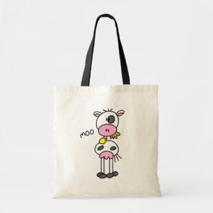 Strichmännchen-Kuh-T-Shirts und Geschenke Tragetasche