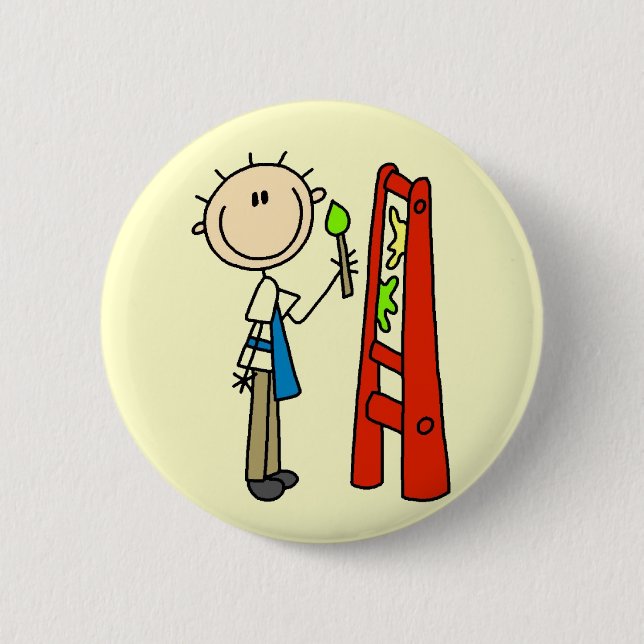 Strichmännchen-Künstler Button (Vorderseite)