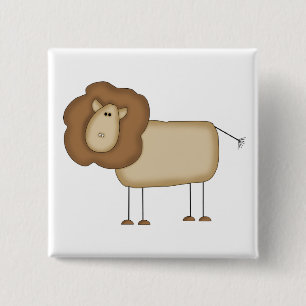 Strichmännchen-Löwe-T-Shirts und Geschenke Button