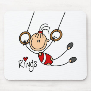 Strichmännchen Mädchen auf Ringe T-Shirts und Gesc Mousepad
