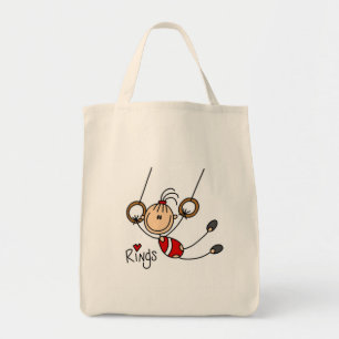 Strichmännchen Mädchen auf Ringe T-Shirts und Gesc Tragetasche