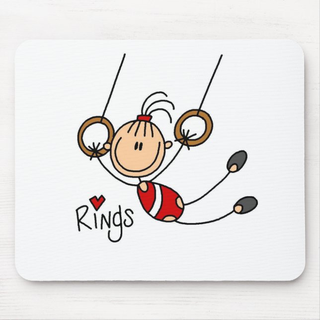 Strichmännchen Mädchen auf Rings-Mauspad Mousepad (Vorne)