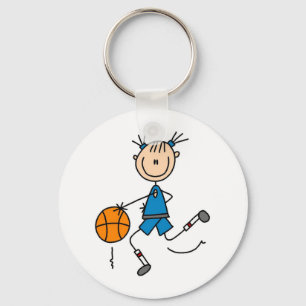 Strichmännchen-Mädchen-Basketball-Spieler-T-Shir Schlüsselanhänger