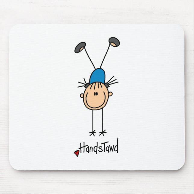 Strichmännchen-Mädchen, das Handstands Mousepad (Vorne)