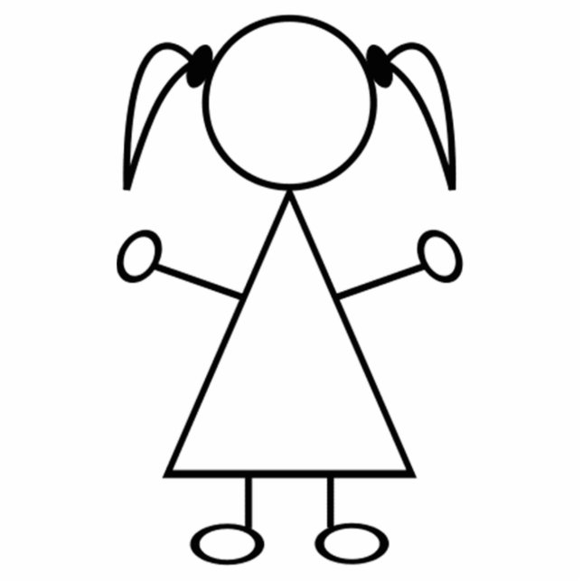 Strichmännchen-Mädchen Freistehende Fotoskulptur (Vorne)