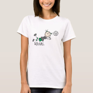 Strichmännchen-Mädchen-Volleyball-T - Shirts und