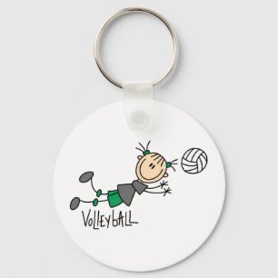 Strichmännchen-Mädchen-Volleyball-T - Shirts und Schlüsselanhänger