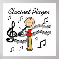 Strichmännchen Male Klarinette Player Tshirts und 