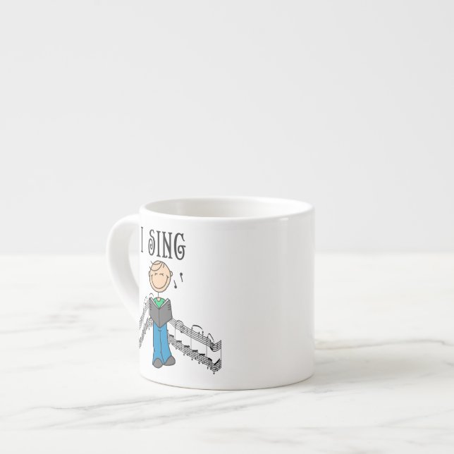 Strichmännchen Mann I Sing T-Shirts und Geschenke Espressotasse (Vorderseite Links)