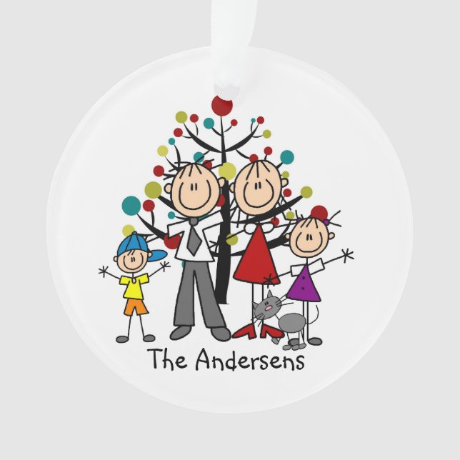 Strichmännchen Parents Ornament (Vorderseite)