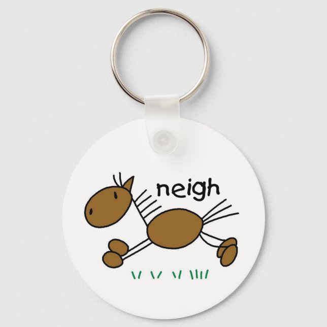 Strichmännchen Pferd Schlüsselanhänger (Vorderseite)