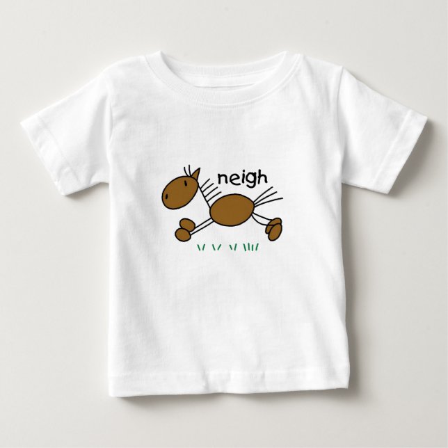 Strichmännchen-Pferdet-shirts und -geschenke Baby T-shirt (Vorderseite)