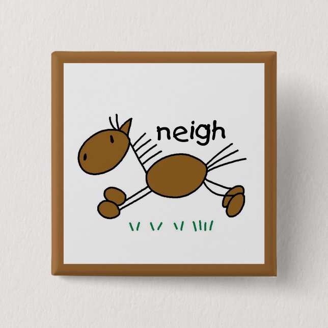 Strichmännchen-PferdeT - Shirts und -geschenke Button (Vorderseite)