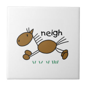 Strichmännchen-PferdeT - Shirts und -geschenke Fliese