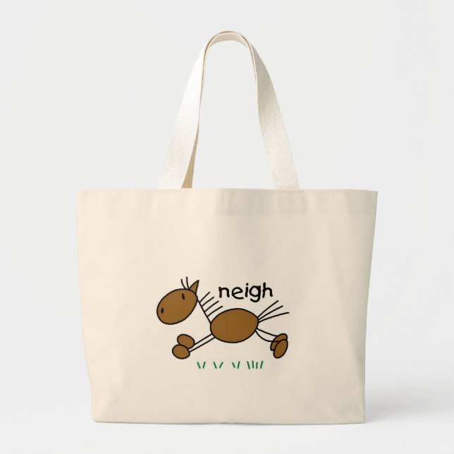Strichmännchen-Pferdet-shirts und -geschenke Jumbo Stoffbeutel (Vorne)