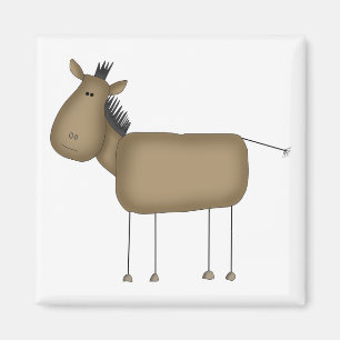 Strichmännchen-Pferdet-shirts und -geschenke Magnet