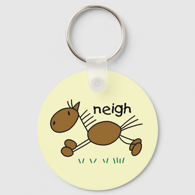 Strichmännchen-Pferdet-shirts und -geschenke Schlüsselanhänger (Vorderseite)