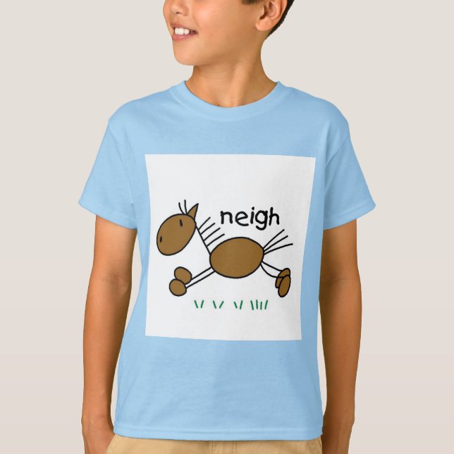 Strichmännchen-Pferdet-shirts und -geschenke T-Shirt (Vorderseite)