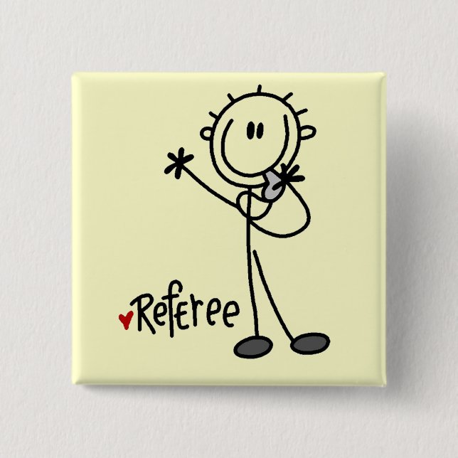 Strichmännchen-Referent-T-Shirts und Geschenke Button (Vorderseite)