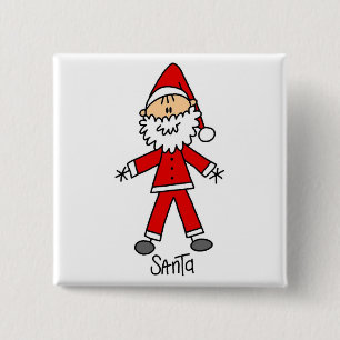 Strichmännchen Santa Claus Tshirts und Geschenke Button