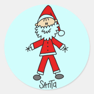 Strichmännchen Santa Claus Tshirts und Geschenke Runder Aufkleber