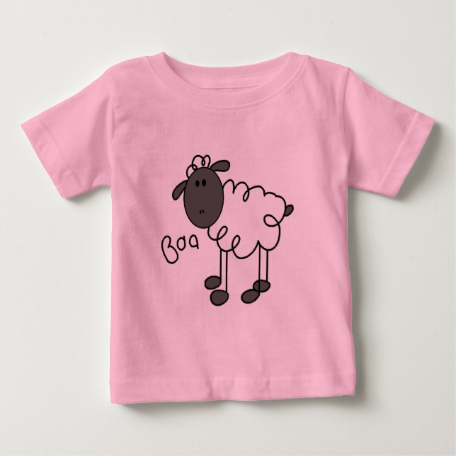 Strichmännchen-Schaf-T-Shirts und Geschenke Baby T-shirt (Vorderseite)
