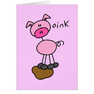 Strichmännchen-Schwein-T-Shirts und Geschenke