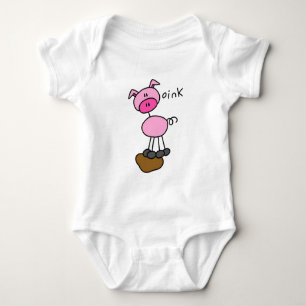 Strichmännchen-Schwein-T-Shirts und Geschenke Baby Strampler