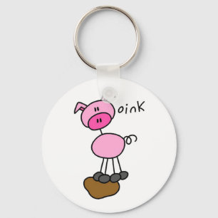 Strichmännchen-Schwein-T - Shirts und Geschenke Schlüsselanhänger