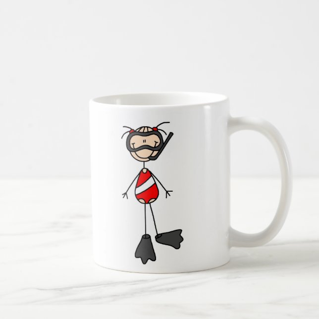 Strichmännchen-Schwimmen-Tasse Kaffeetasse (Rechts)