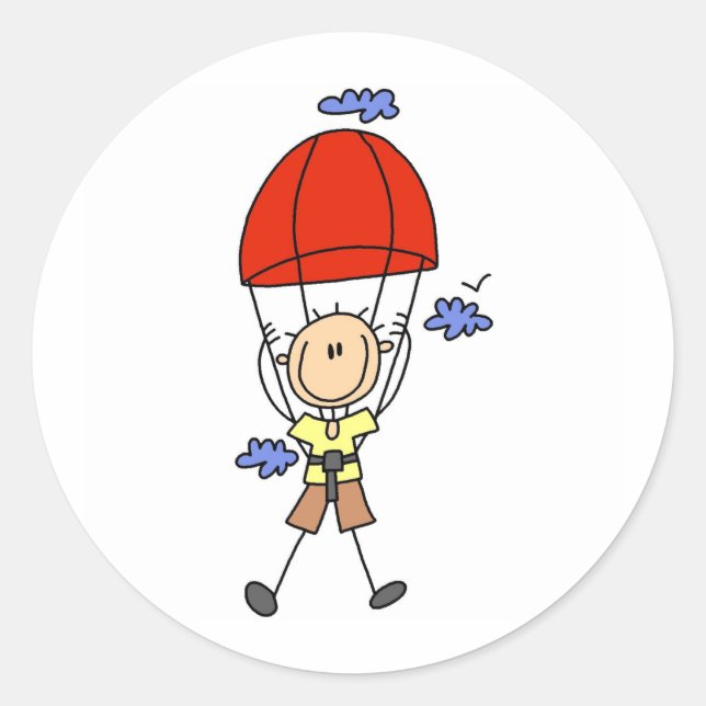 Strichmännchen Sky Diver Stickers (Vorderseite)