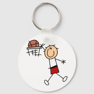 Strichmännchen Slam Dunk T - Shirt und Geschenke Schlüsselanhänger