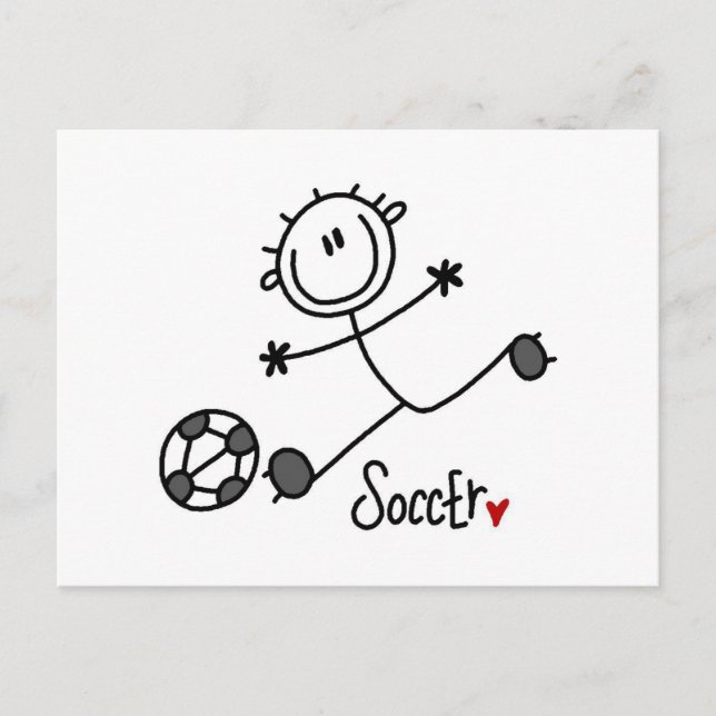 Strichmännchen Soccer Player T - Shirt und Geschen Postkarte (Vorderseite)