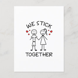Strichmännchen Stickman Couples Valentinstag Liebe Postkarte