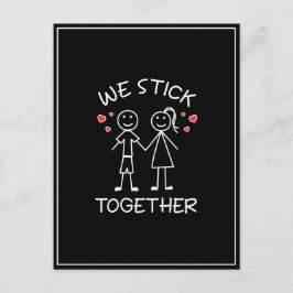 Strichmännchen Stickman Couples Valentinstag Liebe Postkarte