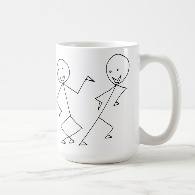 Strichmännchen-Tanzen Kaffeetasse (Rechts)