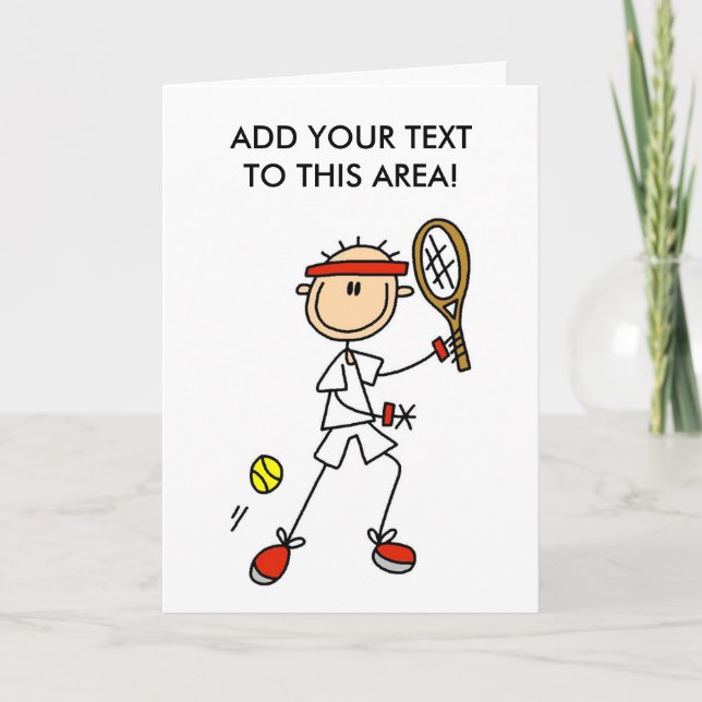 Strichmännchen Tennis Player Card Karte (Vorderseite)