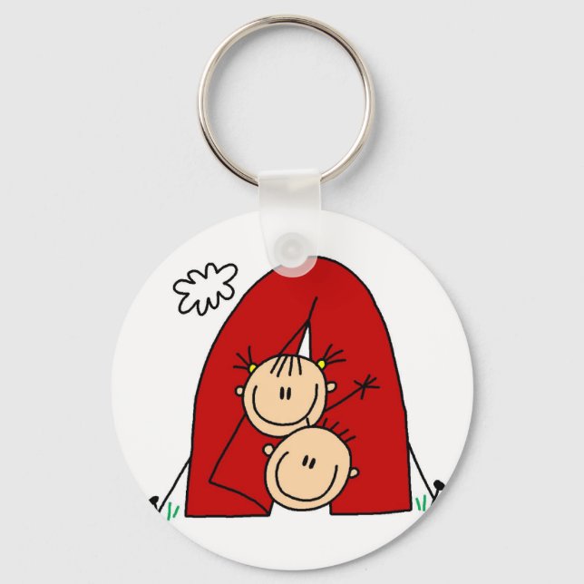 Strichmännchen Tenting Tshirts und Geschenke Schlüsselanhänger (Vorderseite)