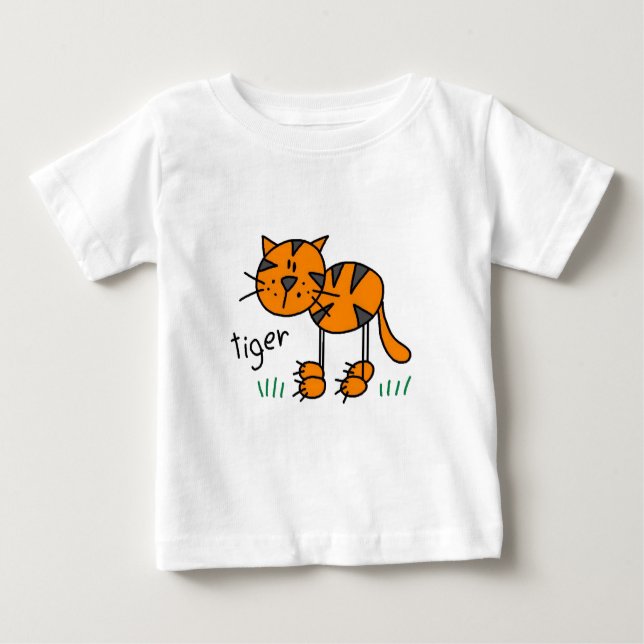 Strichmännchen Tiger T - Shirt und Geschenke (Vorderseite)