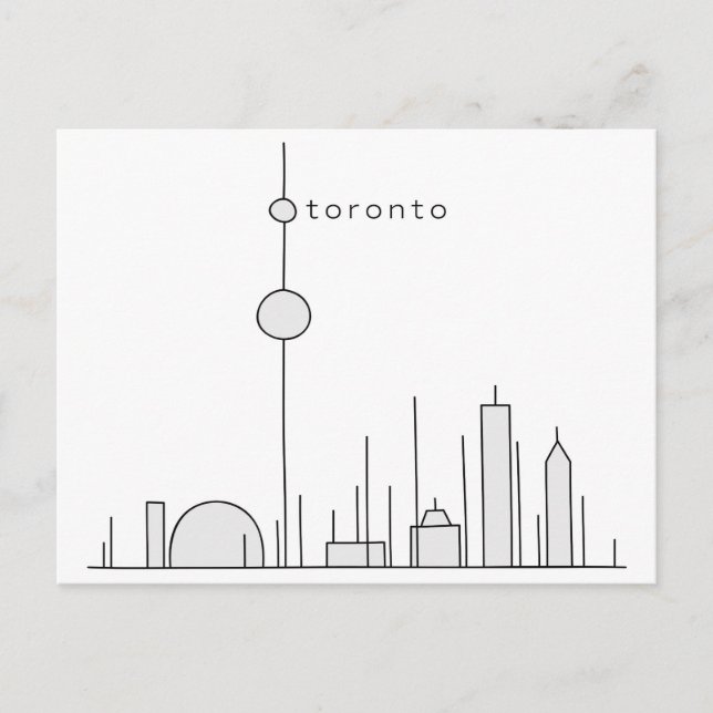 Strichmännchen Toronto Postkarte (Vorderseite)