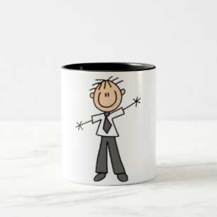 Strichmännchen Vater Zweifarbige Tasse