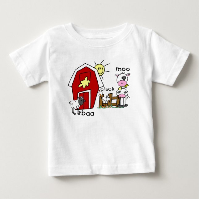Strichmännchen-Vieh-T-Shirts und Geschenke Baby T-shirt (Vorderseite)
