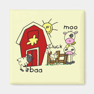 Strichmännchen-Vieh-T-Shirts und Geschenke Magnet