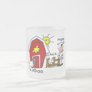 Strichmännchen-Vieh-T-Shirts und Geschenke Mattglastasse