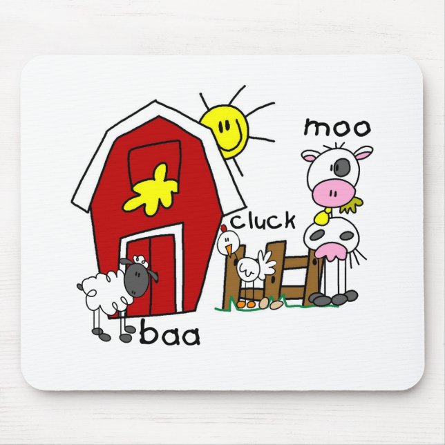 Strichmännchen-Vieh-T-Shirts und Geschenke Mousepad (Vorne)