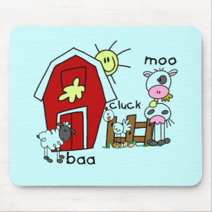 Strichmännchen-Vieh-T-Shirts und Geschenke Mousepad