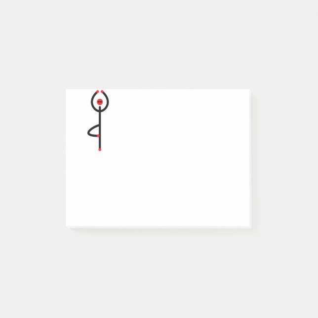 Strichmännchen von Baumyoga-Pose. Post-it Klebezettel (Vorderseite)