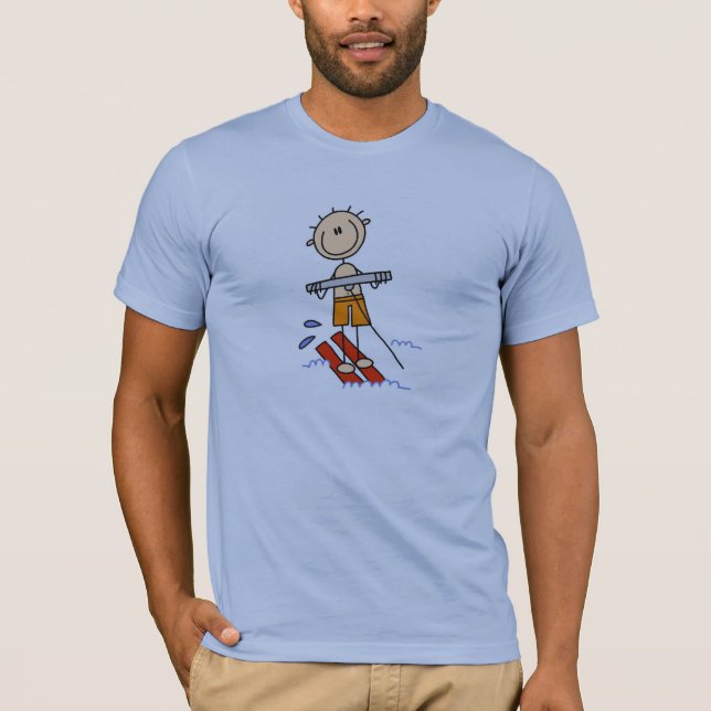 Strichmännchen-Wasser-Skifahren-T-Shirts T-Shirt (Vorderseite)
