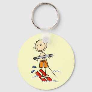 Strichmännchen-Wasser-Skifahrent-shirts und Schlüsselanhänger