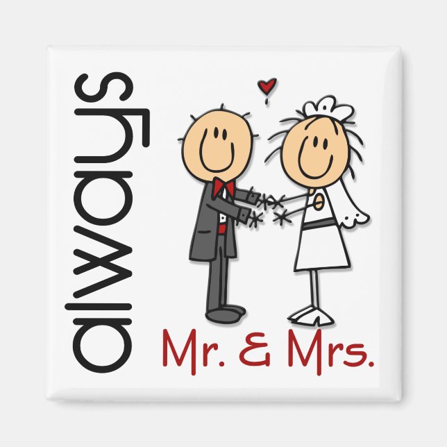 Strichmännchen Wedding Couple Mr. & Mrs. Always Magnet (Vorne)